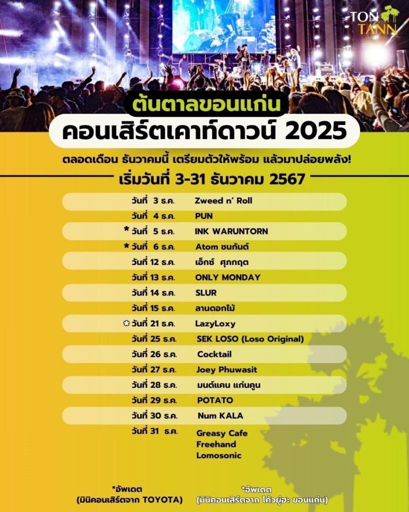 ต้นตาลเคาท์ดาวน์ 2024 จัดทั้งเดือนธันวาคม มันส์ข้ามปีไปพร้อมๆ กันได้เลย